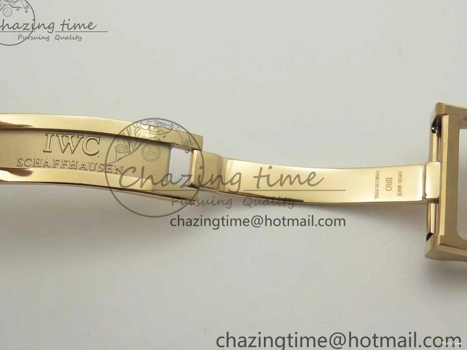 MIROTIME 1222 Portuguese Tourbillon IW504602 RG ZF Best Edition White Dial on Brown Leather Strap Stretchable 7178